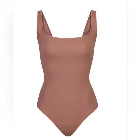 SKIMS COTTON RIB BODYSUIT/ ROSE CLAY/ NWT - Picture 3 of 16